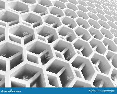 Abstract White Double Honeycomb Structure Royalty Free Stock Photos