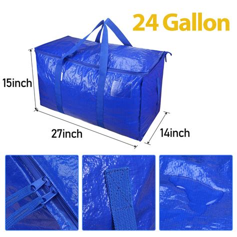Ticonn 8 Pack Extra Large Moving Bags With Zippers And Carrying Handles