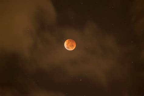 Photography Red Moon Blood Moon Lunar Eclipse Clouds Stars