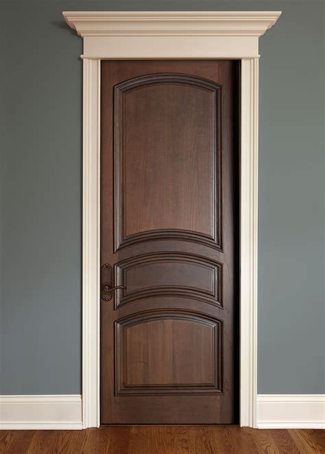 Interior Door Custom Single Solid Wood With Walnut Finish Classic Model Dbi 611a