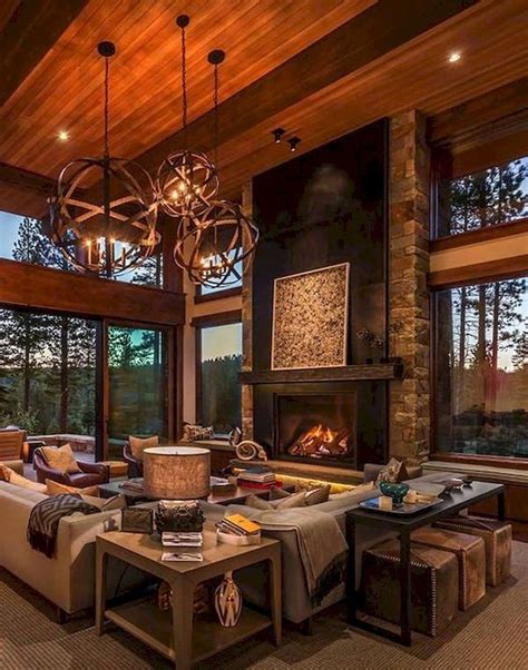 60 Stunning Log Cabin Homes Fireplace Design Ideas 13 Modern