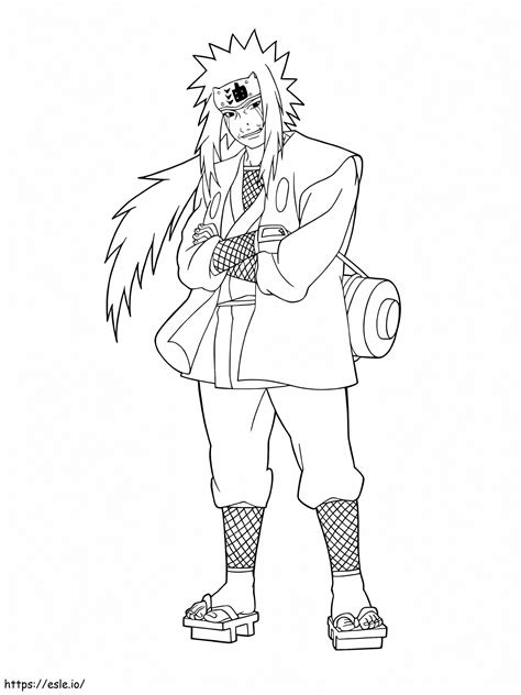 Jiraiya In Naruto A4 Coloring Page