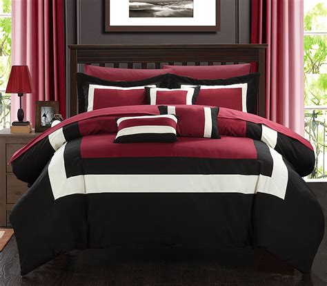 Chic Home 10 Piece Duke Pieced Color Block Bed In A Bag Comforter Set