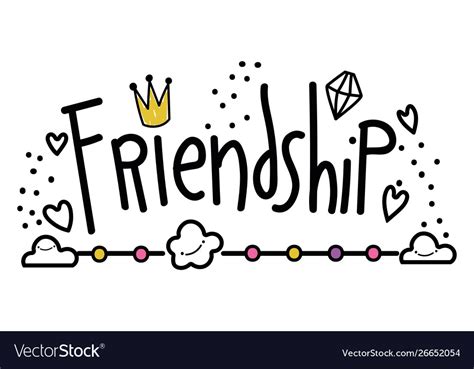 Isolated Friendship Word Design Royalty Free Vector Image
