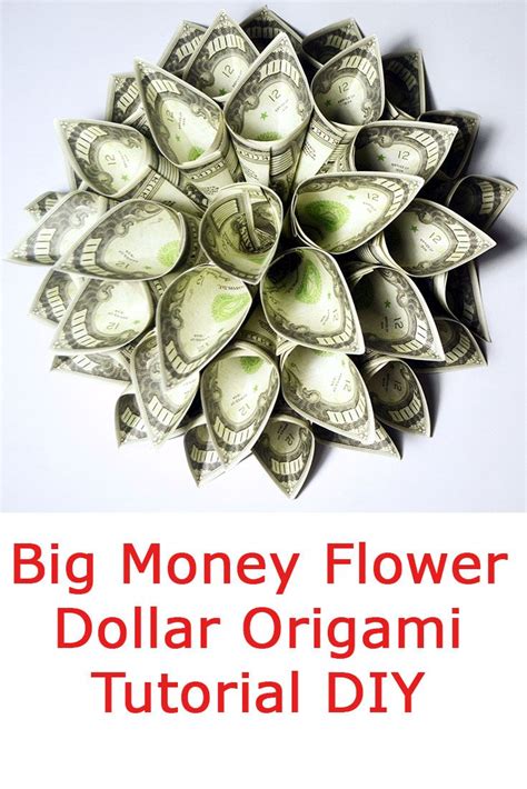 Big Money Flower Origami Tutorial Folded Diy No Glue Decoration Big