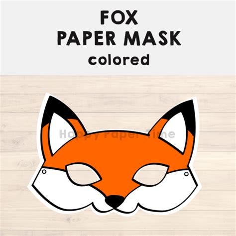 Fox Paper Mask Printable Woodland Forest Animal Costume Craft Activity