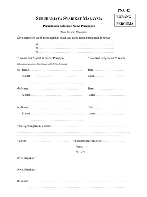 Business info page 2 & page 3. Borang-PNA42 SSM Daftar Syarikat Perkongsian