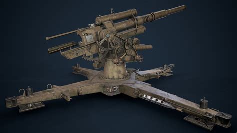 3d Model Flak 88 Vr Ar Low Poly Cgtrader