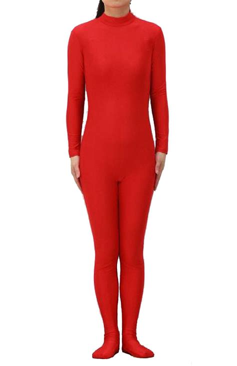 Sexy Red Unisex Skin Spandex Zentai Dancewear Catsuit Without Hood Halloween Party Cosplay