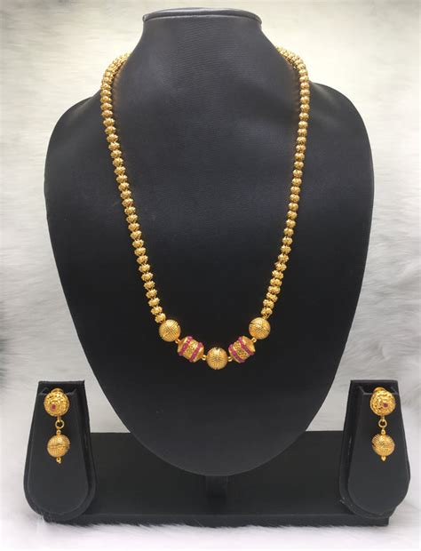 Designer Gold Plated Ram Necklace Set