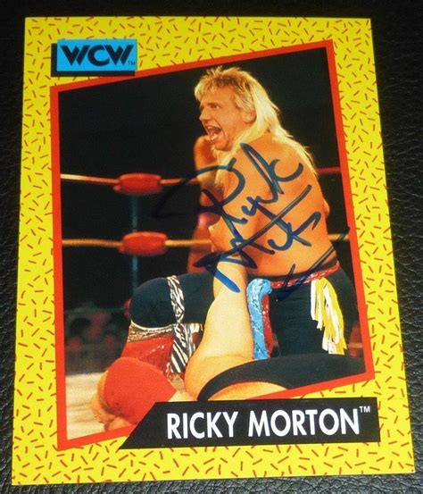 Ricky Morton Signed 1991 Wcw Impel Card 99 Wwe Autograph Rock N Roll Express Nwa Autographed