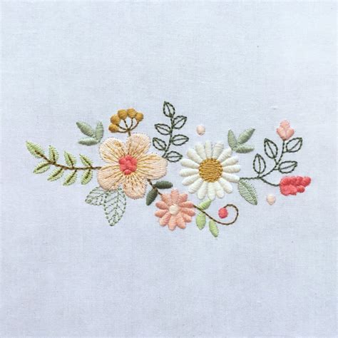 Machine Embroidery Design Modern Boho Flowers Modern Floral Digital