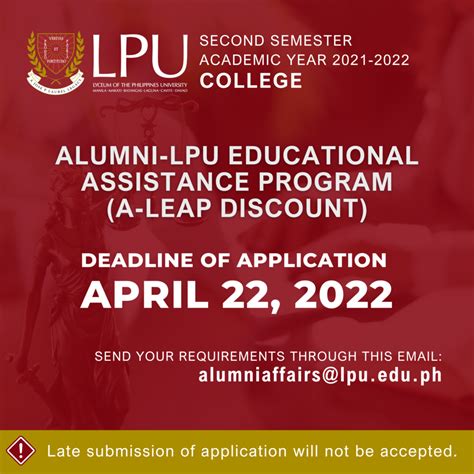 A LEAP Discount Application For Nd Semester A Y Lyceum Of The Philippines