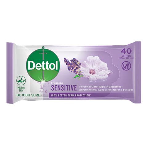 Dettol 40s Personal Hygiene Care Wipes Sensitive Purple Shop