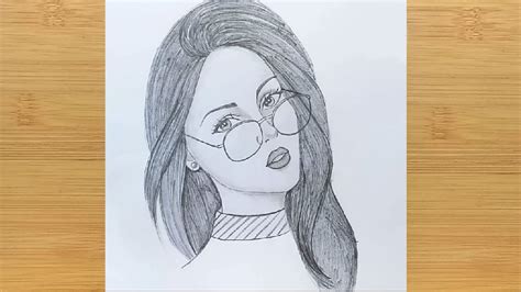 How To Draw A Girl With Glasses Face Drawing Youtube
