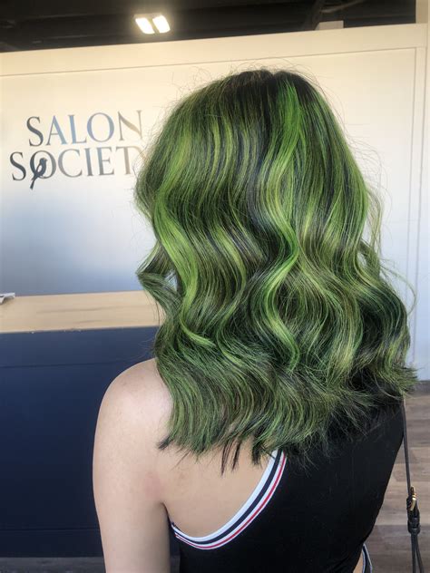 Beautiful Green And Black Long Hair By Kami Fortier In Regina Sask Ca