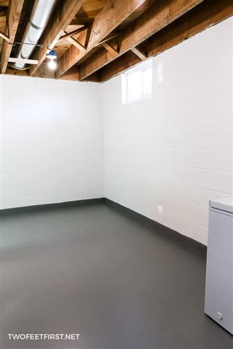 How To Paint A Concrete Floor In A Basement Twofeetfirst Concrete