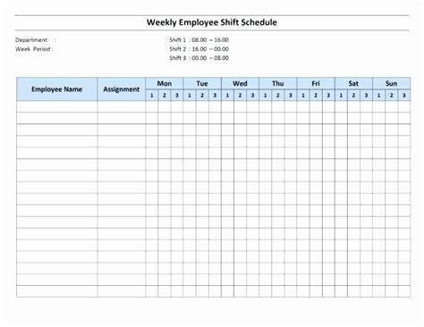 Work Lunch Schedule Template