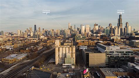 Aerial View Of West Loop Near West Side Chicago
