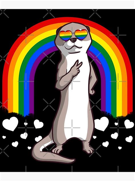 Gay Pride Otter Lgbt Rainbow Poster By Fatamyfan Redbubble