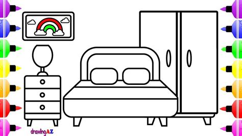 How To Draw Bedroom For Kids Childrens Coloring Coloring Book For