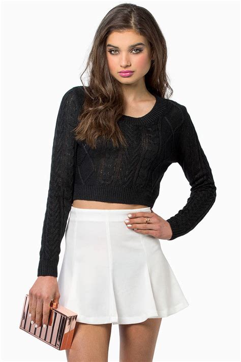 They're warm, they're soft, they're iconic. Amy Cropped Sweater in Black - $13 | Tobi US