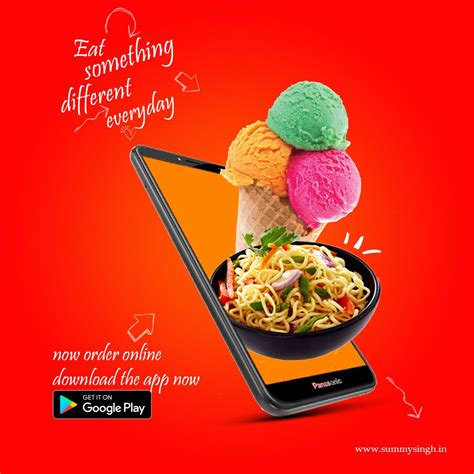 Mobile App Promotion Banner Design Food Graphic Design Food Poster