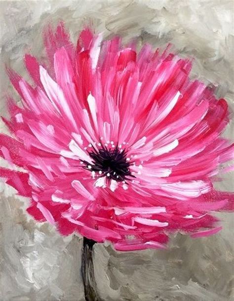 80 Artistic Acrylic Painting Ideas For Beginners Pink Flower Painting