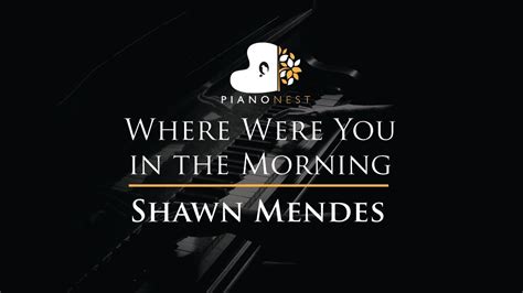 Shawn Mendes Where Were You In The Morning Piano Karaoke Sing