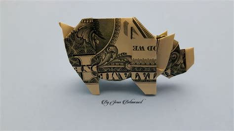 Money Origami Pig Money Origami Dollar Bill Origami Origami