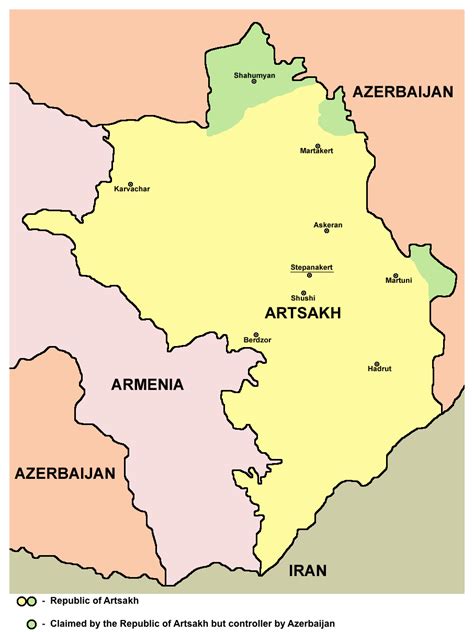 Republic of Artsakh map | Map, Armenia, Armenia azerbaijan