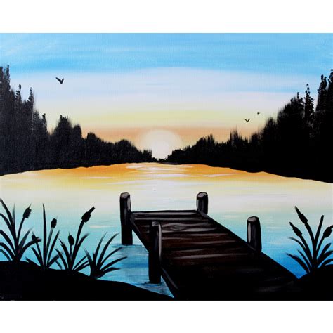 Dock At The Lake Captured On Canvas