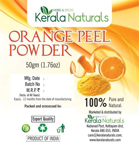 Kerala Naturals Premium Quality Orange Peel Powder 150gm Price In