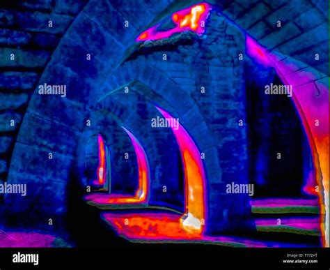 Thermal Image Of Avastra Monastery Ruins Stock Photo Alamy