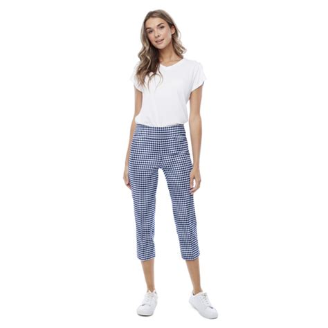 Up Gingham Crop Pant Tops Mainly Casual Womens Clothing Stocking Your Favourite Labels