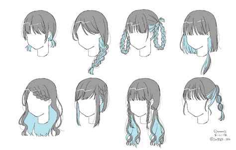 List Of Female Anime Base With Hair References