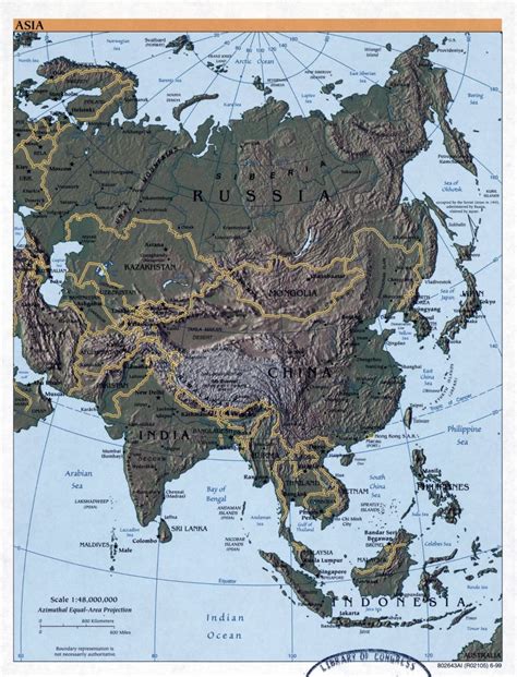 Large Detailed Political Map Of Asia With Relief And Capitals Asia Mapsland Maps Of