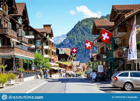 Lauterbrunnen Historical Village In The Swiss Alps Mountains