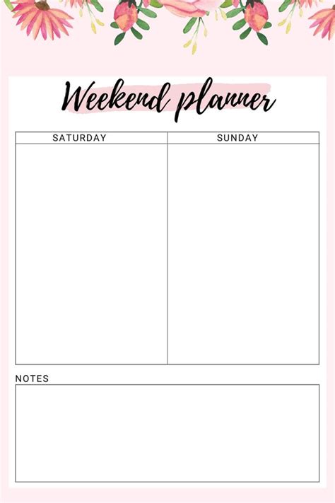 Free Weekend Planner Printable Planner Planner Lettering Daily