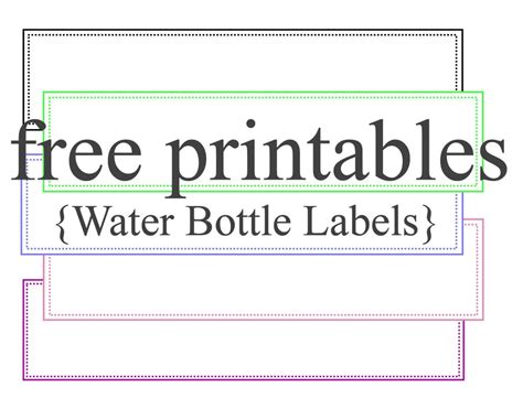 Template For Water Bottle Labels