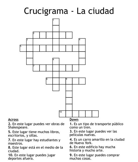 La Ciudad Vs El Campo Crossword Wordmint