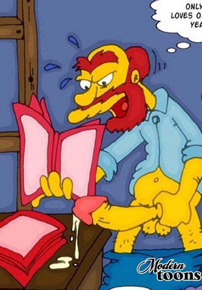 Rule 34 Groundskeeper Willie Human Male Male Only Masturbation Penis Solo The Simpsons Yellow