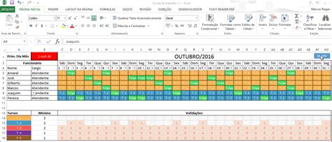 Planilha De Escala De Trabalho Autom Tica Excel
