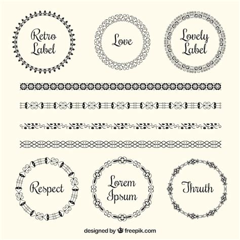 Free Vector Ornamental Labels And Borders
