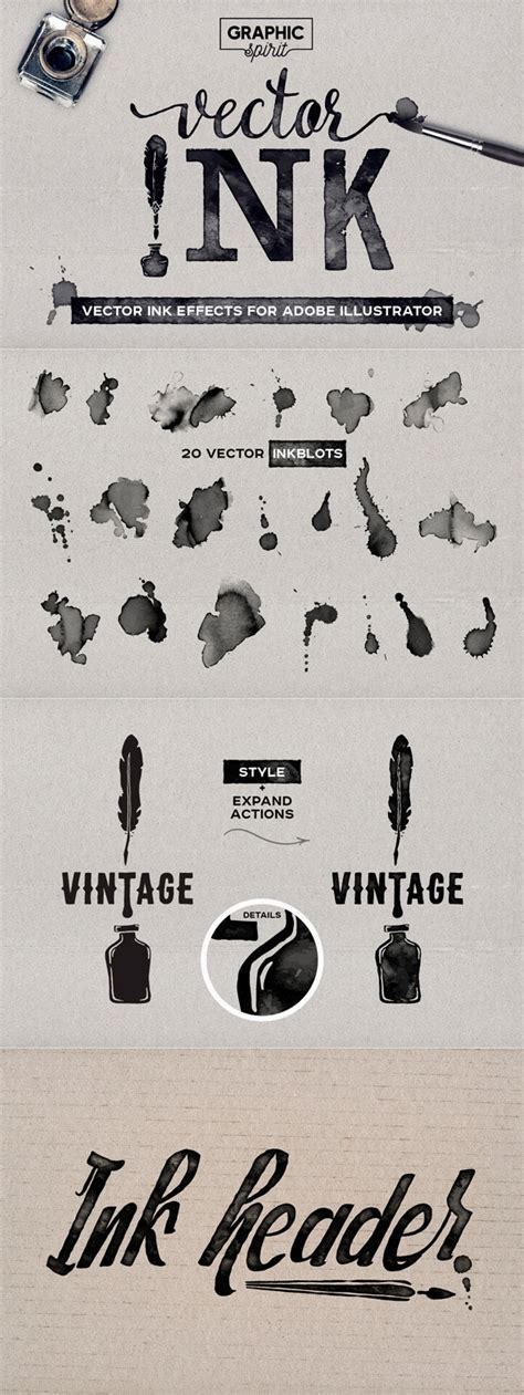 Vector Ink Effects For Adobe Illustrator By Graphic Spirit Graphicriver