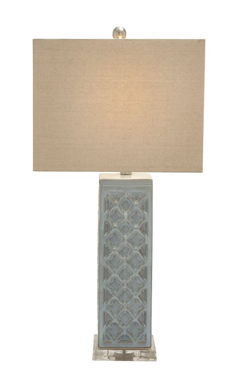 Decmode Traditional 30 Inch Ceramic And Acrylic Rectangular Table Lamps