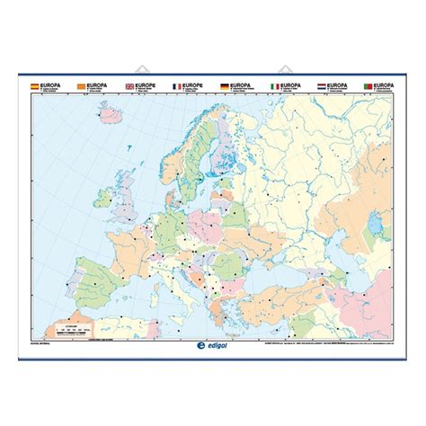 Mapa Mural Mudo De Europa Físico Político