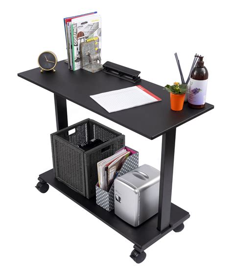 Stand Up Desk Store Two Level Rolling Printer Standdesk Shelf