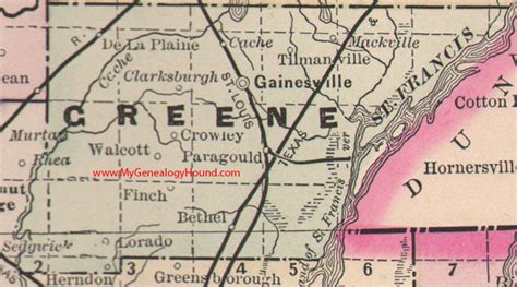 Greene County Arkansas 1889 Map