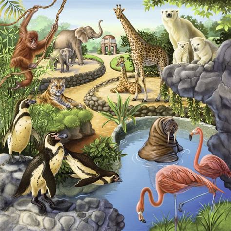 Ravensburger Puzzle Forest Zoo And Pets Puzzle 3x49 Pieces Babydonkie